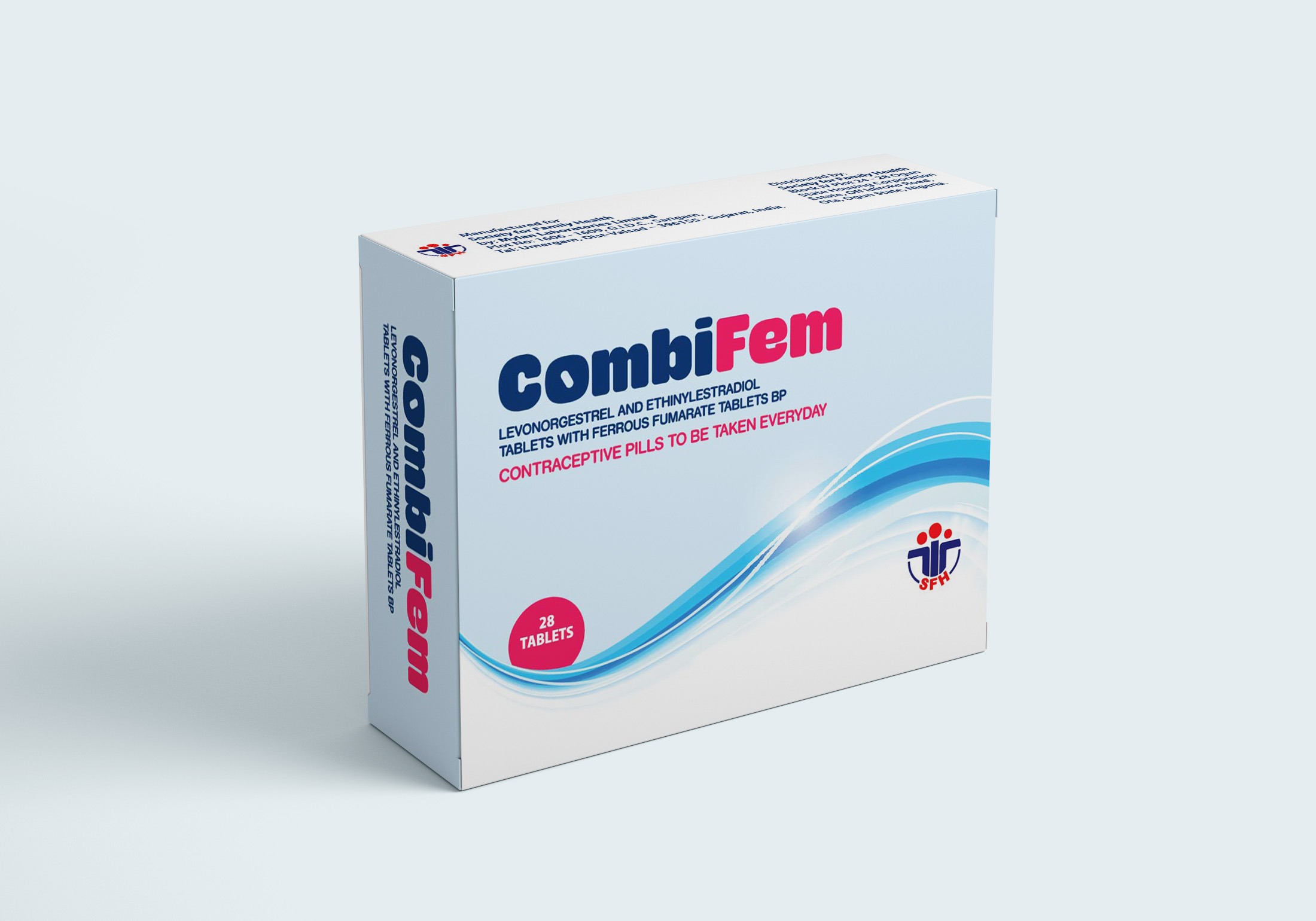 Combifem oral contraceptive packaging